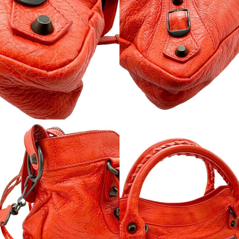 Balenciaga The Town Leather Shoulder Bag Handbag Red - Picture 3 of 4